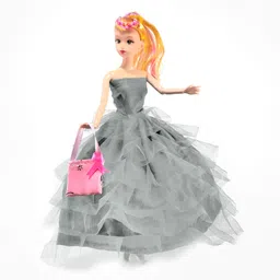 mini gifts Doll Set with Green Frock Dress and Bag image 2