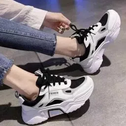 megpar White Tranding Stylish Sport Running Walking Casual Shoes Sneakers For Women image 2