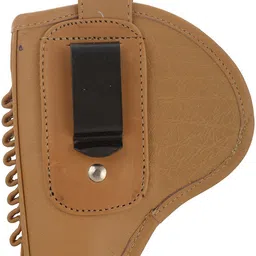 shah Unisex Leather .32 Bore Revolver Cover (Light Yellow) Racquet Carry Case/Cover Free Size image 2