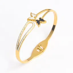 ARTKLIM Gold-Plated Artificial Stones Studded Bangle-Style Bracelet image 4