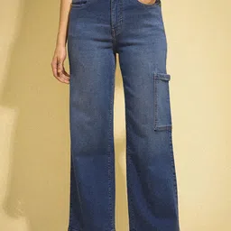 Flying Machine Women Wide Leg High-Rise Light Fade Stretchable Jeans-image-65