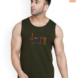 SLOWLORIS 2Pcs Sleeveless Innerwear Gym Vests SL26 COMBO (LOUD RUST) (CHS OLIVE) image 1