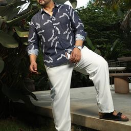 Instafab Plus Men Comfort Opaque Printed Casual Shirt-image-57