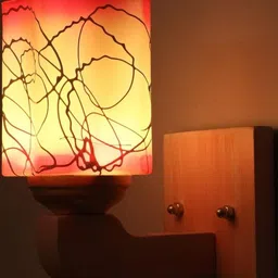 1ST TIME Pack of 2 Pink & White Glass Traditional Square Shaped Wall Lamp image 3