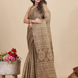 SHANVIKA Ethnic Motifs Print Pure Cotton Saree image 2