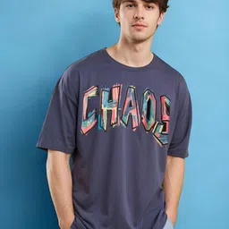 SMARTEES Men Typography Printed Round Neck Oversized Cotton Applique T-shirt-picture-24