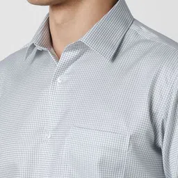 Van Heusen Micro Checked Spread Collar Cotton Formal Shirt image 5