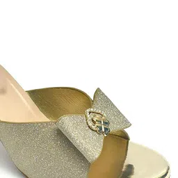 Lavie Women 3 Inch Embellished Party Block Sandal Heel with Bows image 3