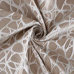 HOSTA HOMES Brown & White Set of 2 Geometric Long Door Curtain image 4