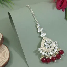 I Jewels Gold-Plated Maang Tikka Head Jewellery-picture-39