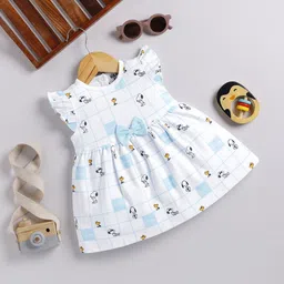 YK X Tinyo Infant Girls Peanuts Print Flutter Sleeve Fit & Flare Dress-picture-13