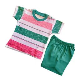 BAESD Boys Striped Pure Cotton T-shirt With Shorts-picture-15