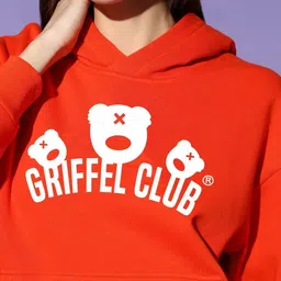 GRIFFEL Women Printed Hooded Sweatshirt image 3