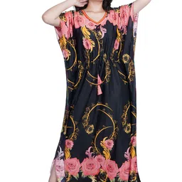 PURSA Women Floral Printed Maxi Nightdress-picture-15