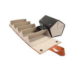 AUGEN Brown & White Portable Folding 6 Slot Sunglass Organizer-picture-6