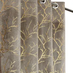 GEET CREATIONS Grey Set of 2 Floral Door Curtain-picture-43