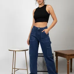 HIGH BUY Women Comfort Wide Leg High-Rise Jeans-image-70