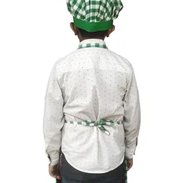 SWITCHON Kids Green & White Cotton Checked Aprons image 3