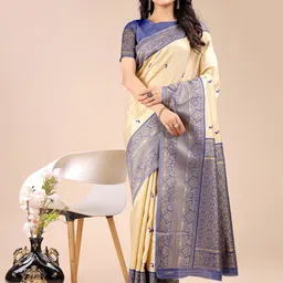 Mitera Woven Design Zari Silk Blend Banarasi Saree-picture-35