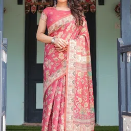 MAHARANI COUTURE Floral Pure Cotton Jamdani Saree image 2