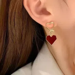 Krelin Gold-Plated Heart Shaped Drop Earrings image 2