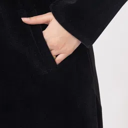 BUFFARO Women Notched Lapel Solid Long Sleeves Single-Breasted Overcoat image 4