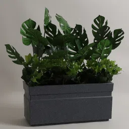 yuccabe italia 21 Inch Rectangular Grey Polymer Floor Planter image 1