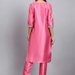 JDS LIFESTYLE Ethnic Motifs Embroidered Sequinned Kurta With Trousers image 3