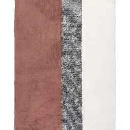 THEGASBH Maroon & Off White Geometric Cotton Carpet image 5