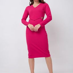 SZN Women V-Neck Cut-Out Detailed Bodycon Dress-picture-48