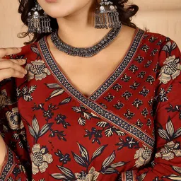 GULMOHAR JAIPUR Women Floral Printed Indie Prints Anarkali Kurta image 2