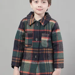 HOUSE OF VEDAS Boys Checked Lightweight Sporty Jacket with Embroidered image 1