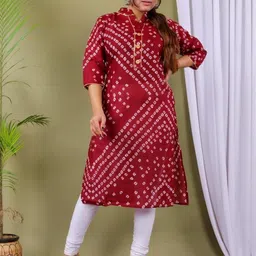 PARTH SY FASHION Women Maroon Blended A-Line Kurtas-picture-11