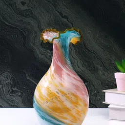 TAYHAA Yellow & Blue Ruffled Glass FlowerVases-picture-22