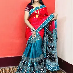 ARTFUL THREADS Ethnic Motifs Pure Cotton Handloom Sambalpuri Saree-image-31
