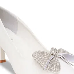 Sherrif Shoes Embellished Slim Heel Pumps with Bows image 2