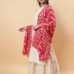 Moda Chales Ethnic Motifs Embroidered Dupatta with Phulkari image 4