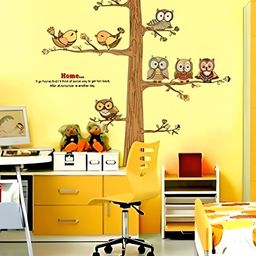INDIAN ROYALS Brown & Yellow Birds Printed Self-Adhesive & Durable Wall Sticker-picture-20