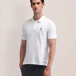 U.S. Polo Assn. Men Solid Polo Collar Cotton T-shirt image 5