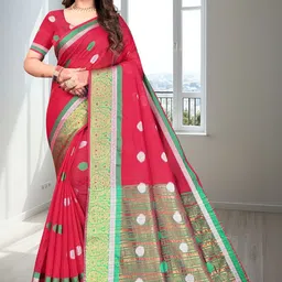 SHAIBO SAREE Woven Design Zari Silk Cotton Handloom Maheshwari Saree-image-13