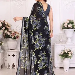 The Textile Hub Floral Beads and Stones Saree image 5