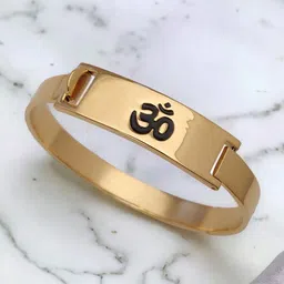 LAKSH Men Stainless Steel Gold-Plated Kada Bracelet-picture-16