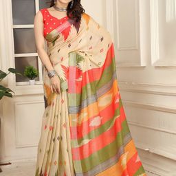 Suha Women Ethnic Print Pure Cotton Saree-picture-9