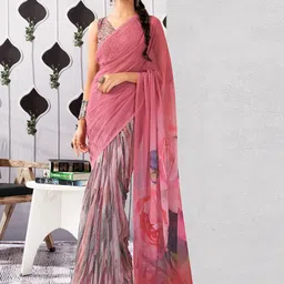 DIVASTRI Pure Georgette Muga Saree-image-22