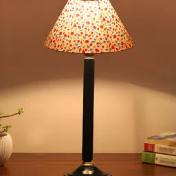 Devansh White Wooden Frustum Shaped Table Lamp image 2