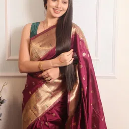 Royal Rajgharana Saree Ethnic Motifs Zari Paithani Sarees image 3