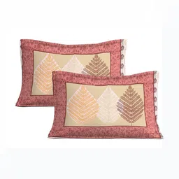 UNIBLISS Yellow & Red Printed Cotton 144 TC Queen Bedsheet Set 2.15 m x 2.35 m image 2