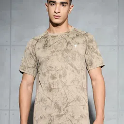 Technosport Men Anti Static Solid Printed Round Neck Slim Fit T-shirt-image-39