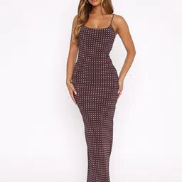 Outzidr Women Printed Bodycon Maxi Dress-image-61