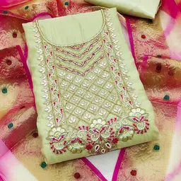 SAINOOR Embellished Semi-Stitched Dress Material-picture-37